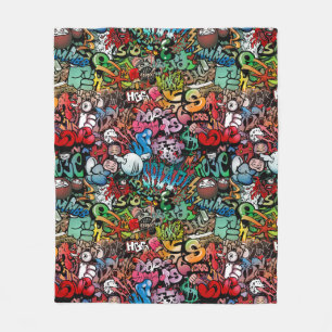 Couverture Polaire Motif urbain de caractères de graffiti d'art de
