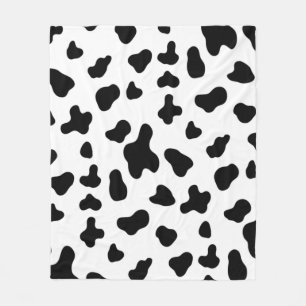Couverture Polaire Motif vache noir et blanc de campagne 