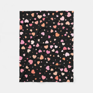 Couverture Polaire Motif Valentine`s 2024 Arrière - plan avec coeur