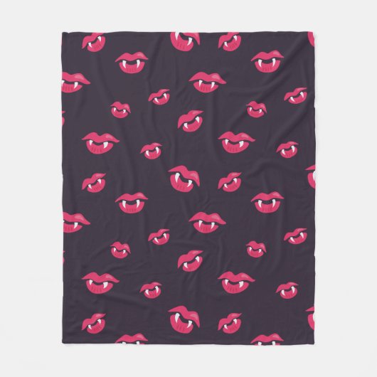 Couverture Polaire Motif Vampire Lèvres Et Fangs (Devant)