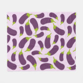 Couverture Polaire Motif végétal d'aubergine violet végétal Conceptio (Devant (Horizontal))