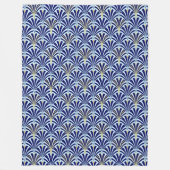 Couverture Polaire Motif ventilateur Art déco - cobalt et bleu ciel (Devant)