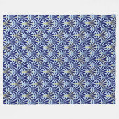 Couverture Polaire Motif ventilateur Art déco - cobalt et bleu ciel (Devant (Horizontal))