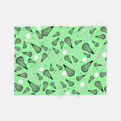 Couverture Polaire Motif vert clair de bâtons de lacrosse (Devant (Horizontal))