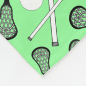 Couverture Polaire Motif vert clair de bâtons de lacrosse (Coin)