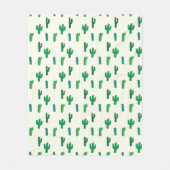 Couverture Polaire Motif vert clair de cactus (Devant)