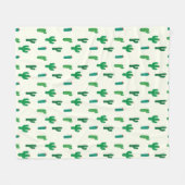 Couverture Polaire Motif vert clair de cactus (Devant (Horizontal))