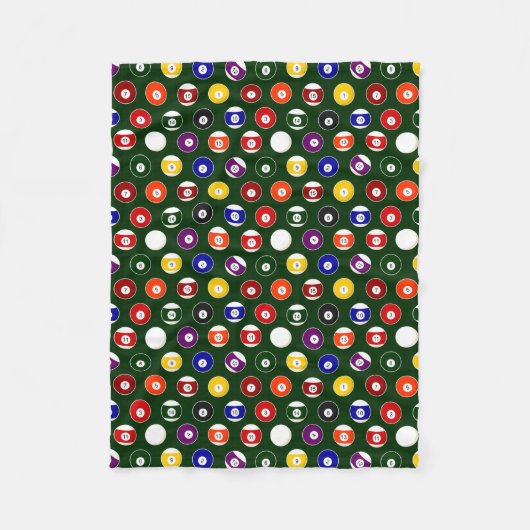 Couverture Polaire Motif vert de billards de boule de piscine (Devant)