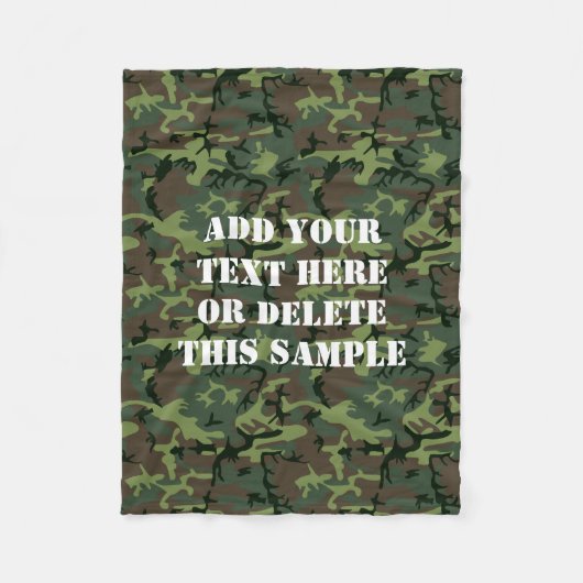 Couverture Polaire Motif vert de Camo de camouflage personnalisé (Devant)