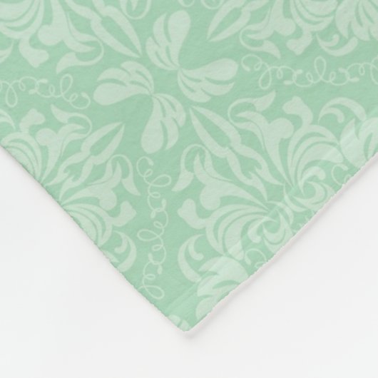 Couverture Polaire Motif vert de damassé (Coin)