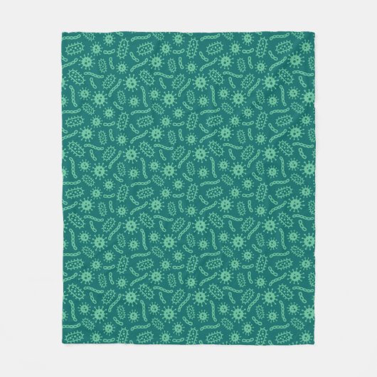 Couverture Polaire Motif vert de microbes (Devant)