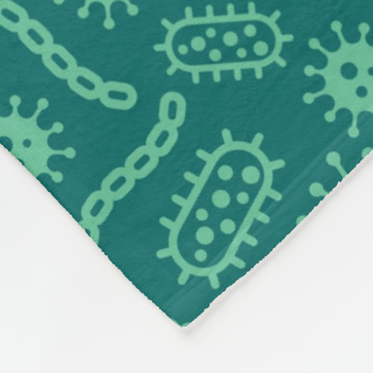 Couverture Polaire Motif vert de microbes (Coin)