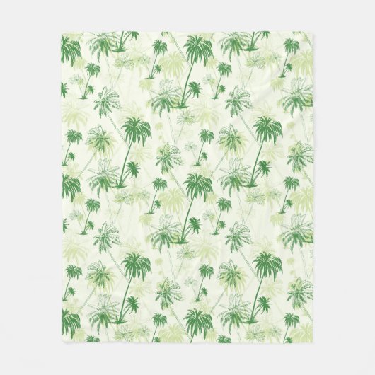 Couverture Polaire Motif vert de palmier (Devant)