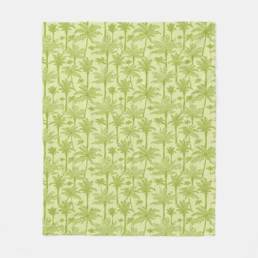 Couverture Polaire Motif vert de palmiers (Devant)