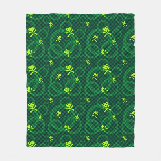 Couverture Polaire Motif vert d'Emo avec des cercles (Devant)