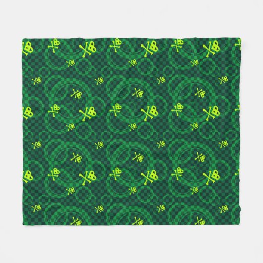 Couverture Polaire Motif vert d'Emo avec des cercles (Devant (Horizontal))