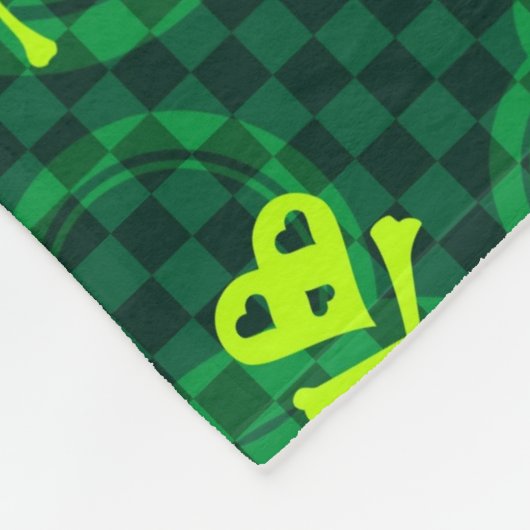 Couverture Polaire Motif vert d'Emo avec des cercles (Coin)