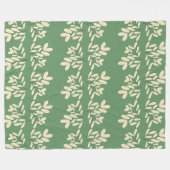 Couverture Polaire Motif vert feuille blanche (Devant (Horizontal))