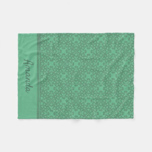 Couverture Polaire Motif vert menthe personnalisé (Devant (Horizontal))