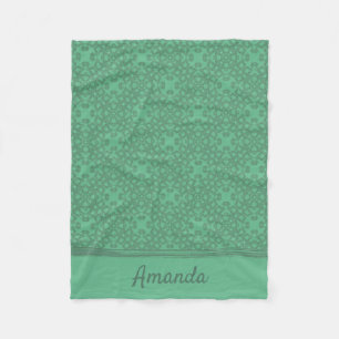 Couverture Polaire Motif vert menthe personnalisé