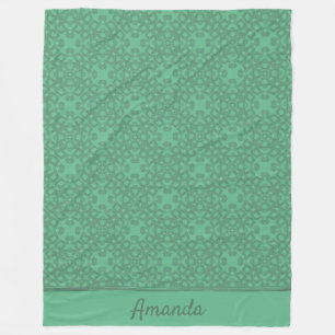 Couverture Polaire Motif vert menthe personnalisé