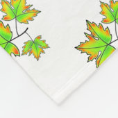 Couverture Polaire Motif vert vert jaune rouge  mûr Feuille (Coin)