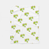 Couverture Polaire Motif vert vert jaune rouge  mûr Feuille (Devant)