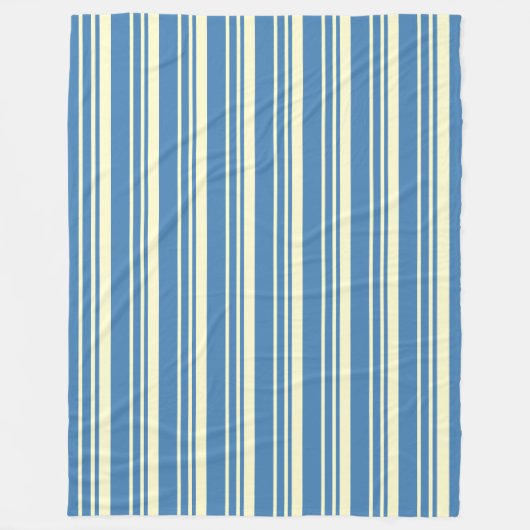 Couverture Polaire Motif vertical bleu simple et crème (Devant)