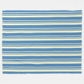 Couverture Polaire Motif vertical bleu simple et crème (Devant (Horizontal))