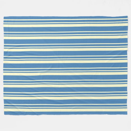 Couverture Polaire Motif vertical bleu simple et crème (Devant (Horizontal))