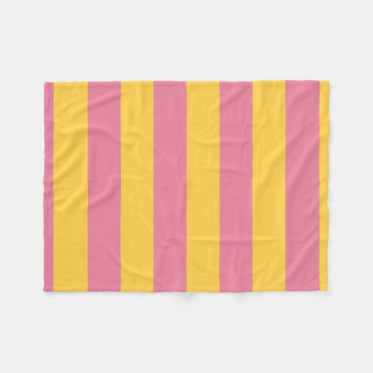 Couverture Polaire Motif vertical vibrant rose et jaune (Devant (Horizontal))