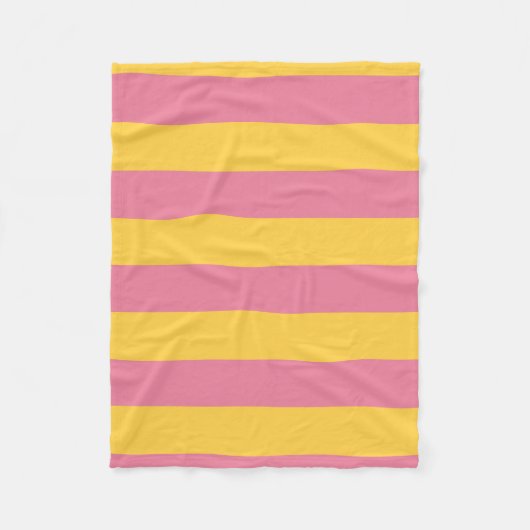 Couverture Polaire Motif vertical vibrant rose et jaune (Devant)