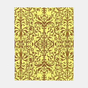 Couverture Polaire Motif victorien jaune
