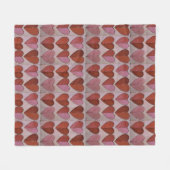 Couverture Polaire Motif vintage de coeur (Devant (Horizontal))
