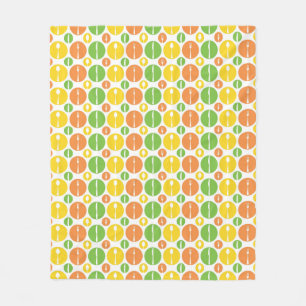 Couverture Polaire Motif vintage de couverts