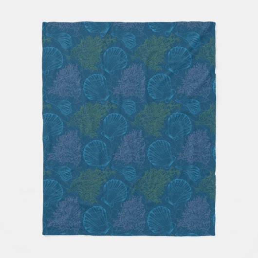 Couverture Polaire Motif vintage de mer (Devant)