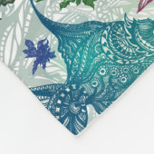 Couverture Polaire Motif vintage de poissons (Coin)