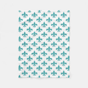 Couverture Polaire Motif vintage de teal fleur de lis
