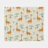 Couverture Polaire Motif vintage Giraffe. (Devant (Horizontal))