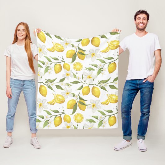 Couverture Polaire Motif vintage Lemon Tree (En situation)