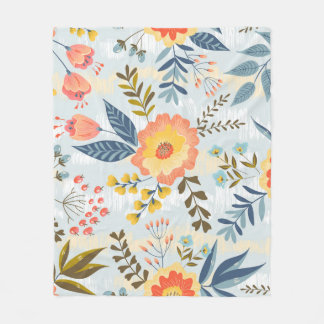 Couverture Polaire Motif vintage sans couture avec les fleurs abstrai