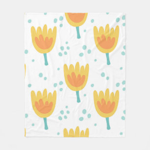 Couverture Polaire motif vintage sans couture, fleurs mignonnes motif