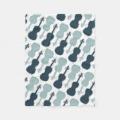 Couverture Polaire Motif violon bleu (Devant)
