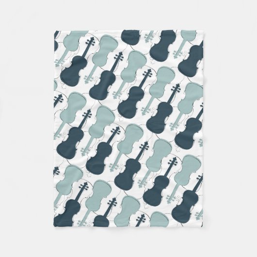 Couverture Polaire Motif violon bleu (Devant)