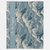 Couverture Polaire Motif Waves de nom personnalisé (Devant)