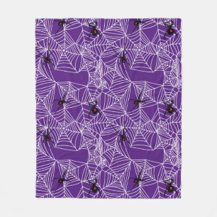 Couverture Polaire Motif Web Black Widow Spider d'Halloween effrayant