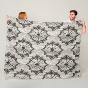 Couverture Polaire Motif Web en blanc sans couture noire Spider -