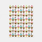 Couverture Polaire Motif Whimsical Cupcakes (Devant)