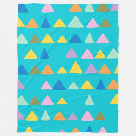 Couverture Polaire Motif Whimsical et Triangle mignon en Turquoise (Devant)