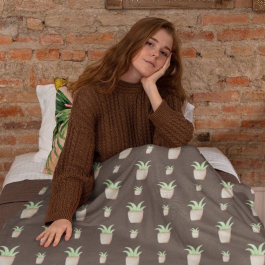 Couverture Polaire Motif Wild Cactus